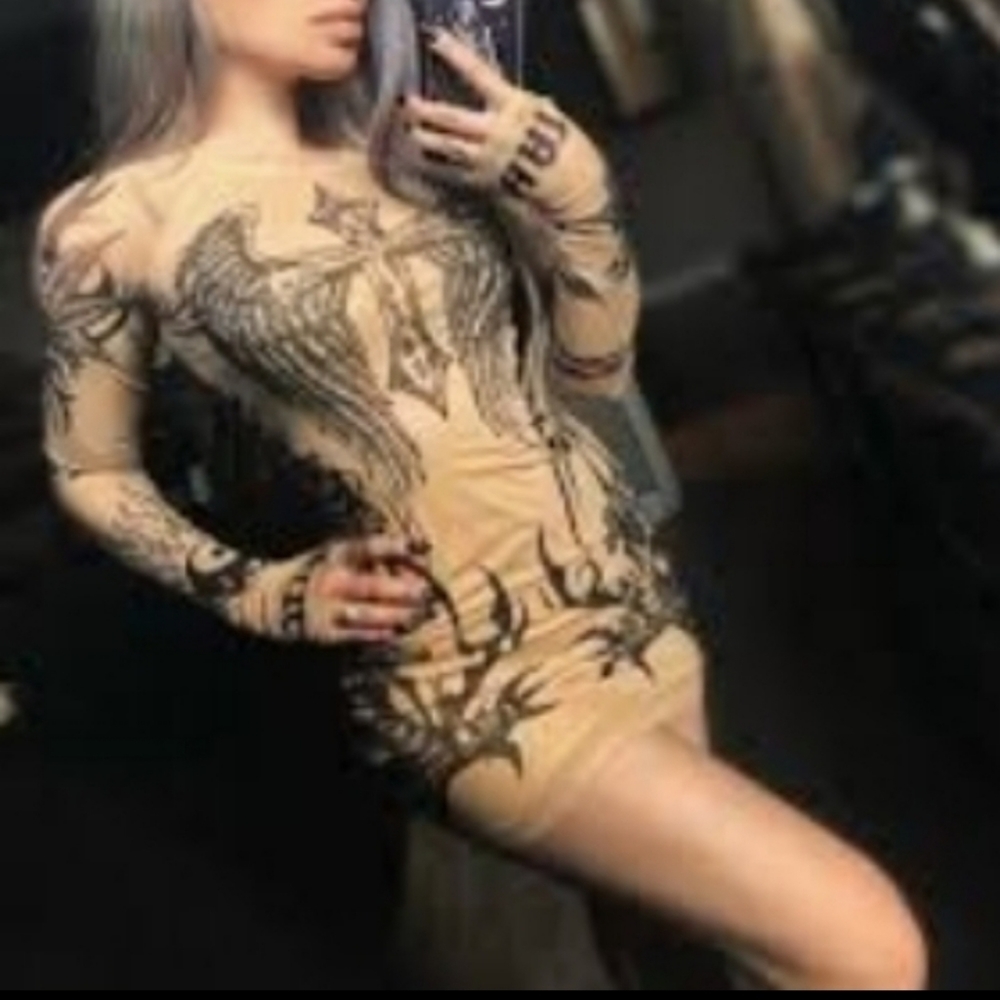 Current Mood Nude Tattoo Dress